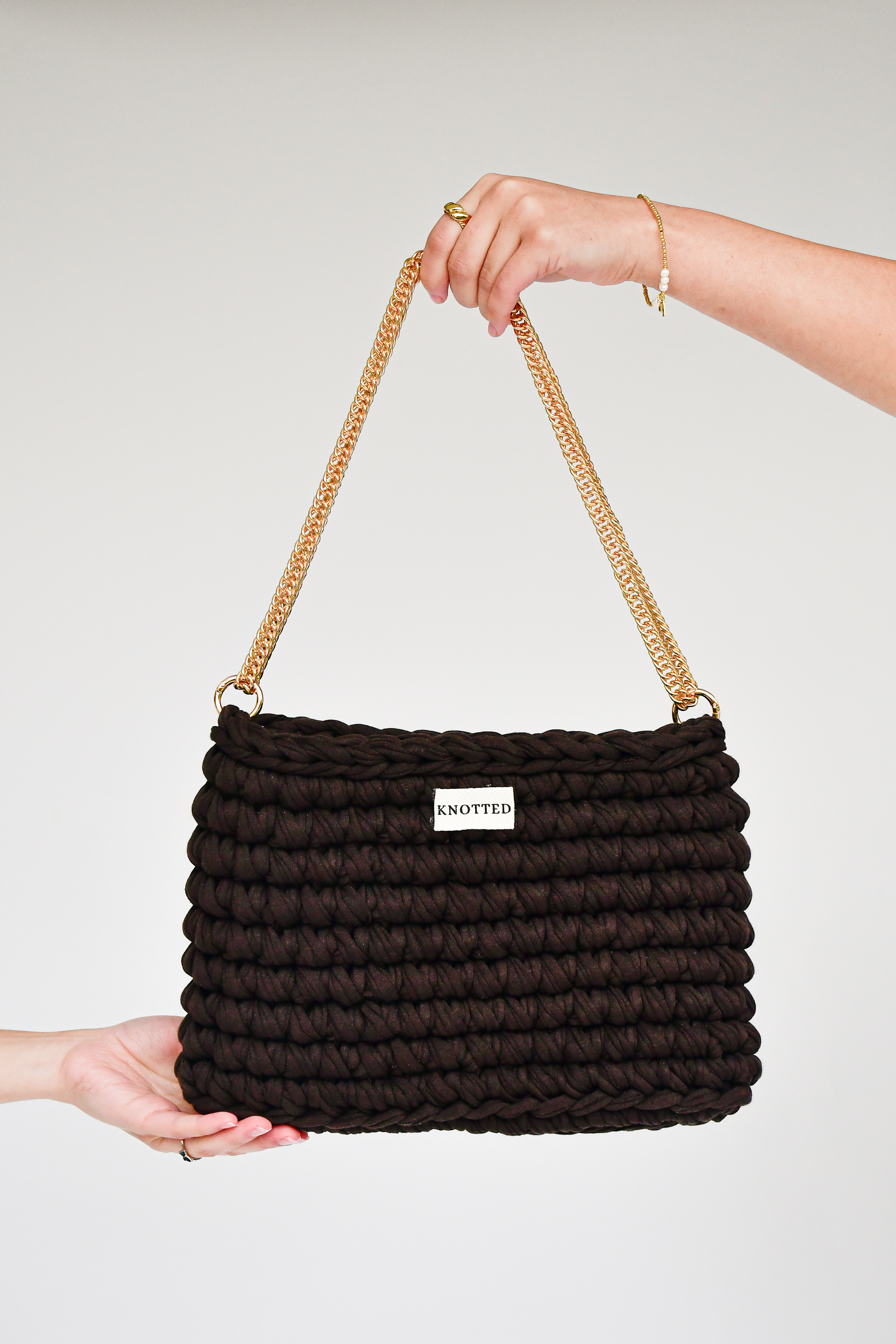 Bolsa Cadena Mediana KNOTTED chocolate